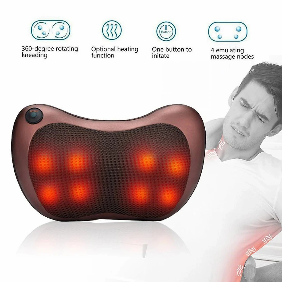 Electric Heating Pillow Massager (গাড়ি এবং চেয়ার এ ব্যবহার করুন)