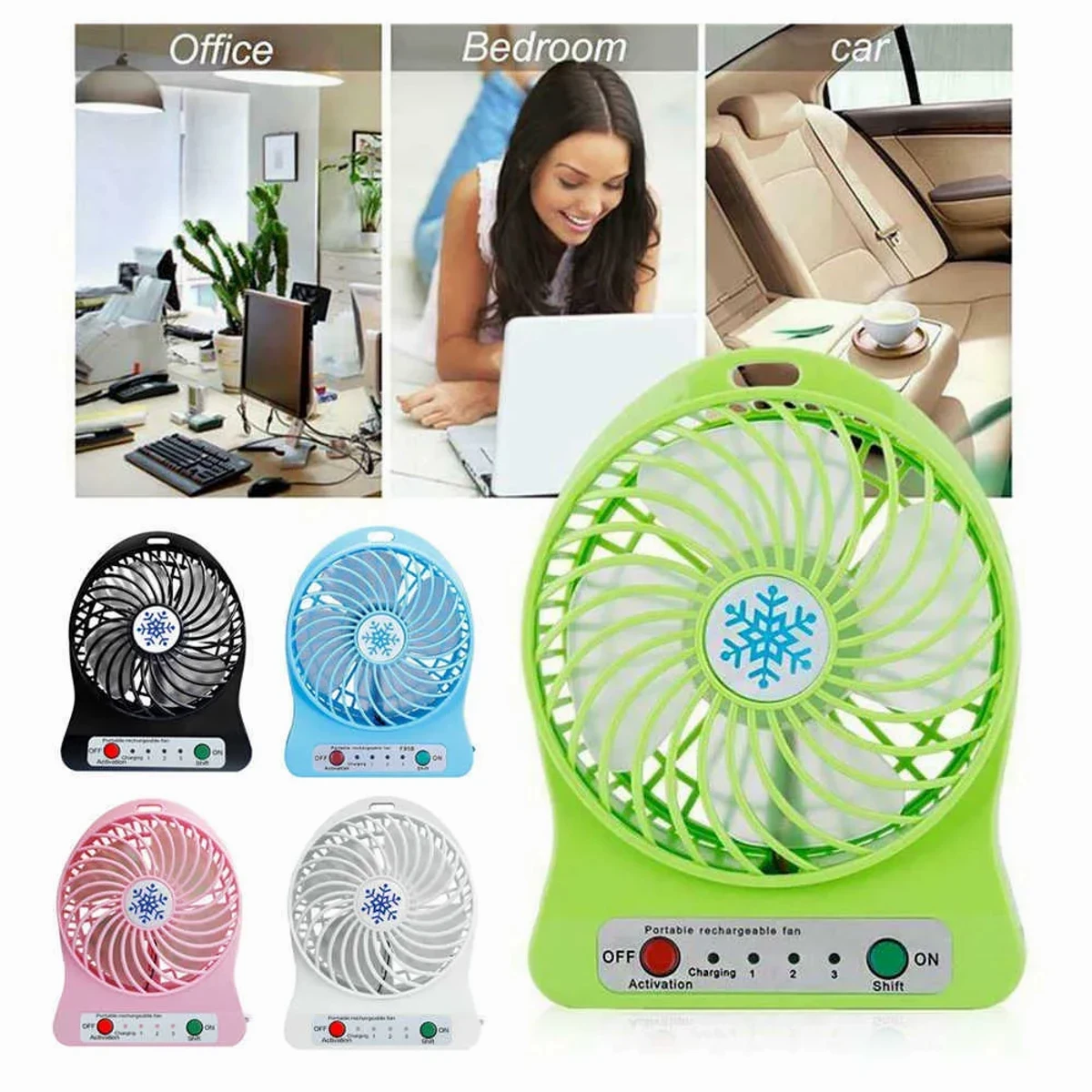 RECHARGEABLE MINI FAN WITH LIGHT