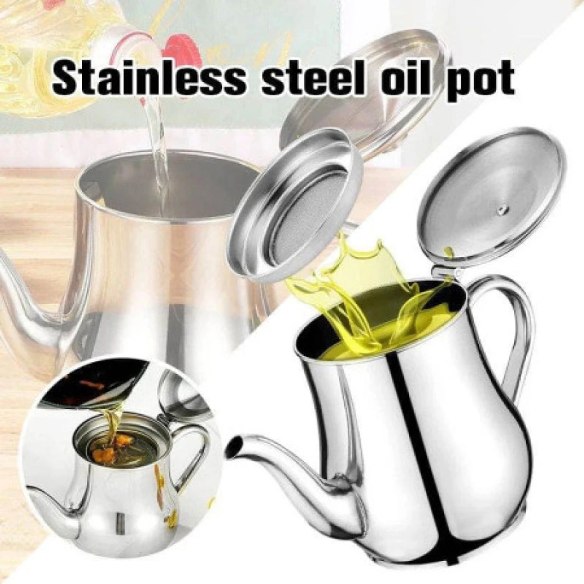 Stainless Steel Oil And Tea Strainer Pot